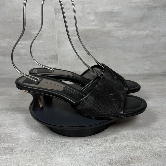 Dolce Vita Shoes Womens Size 7 Black Kitten Heel Mule Slide Sandals Open Toe - Picture 1 of 9